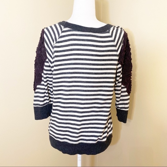Daytrip Embroidered Sleeves Striped Top - Medium - Picture 4 of 10